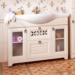 Тумба под раковину Бриклаер Кантри 4627125413674 120 см бежевый дуб прованс